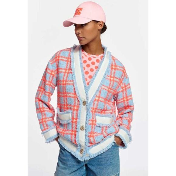 Essentiel Antwerp Folivia Oversized Check Cardigan Jacket size L large - Picture 8 of 8